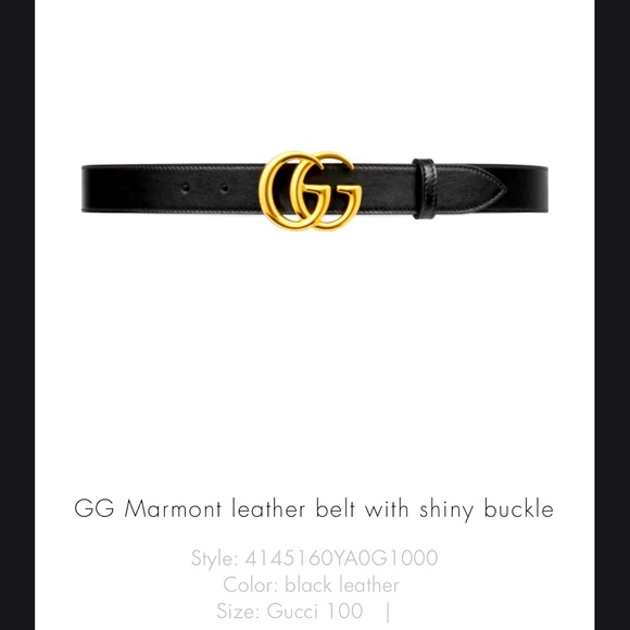 Gucci marmont leather belt with shiny buckle outlet